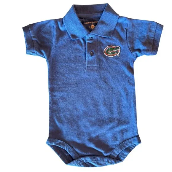 0-3 Months Boys UF Gator Polo Bodysuit 100% Cotton By Creative Knitwear - Picture 1 of 5